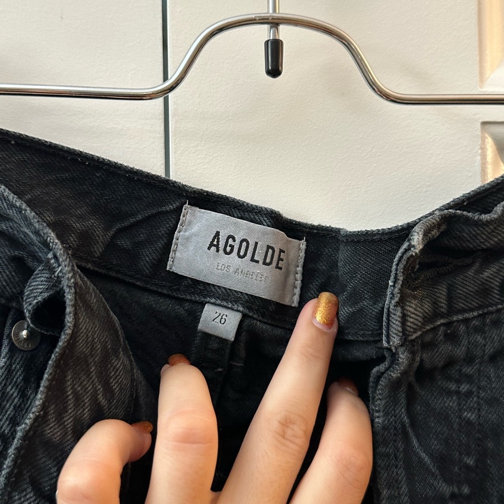 Agolde Women's Charcoal High Rise Jeans
